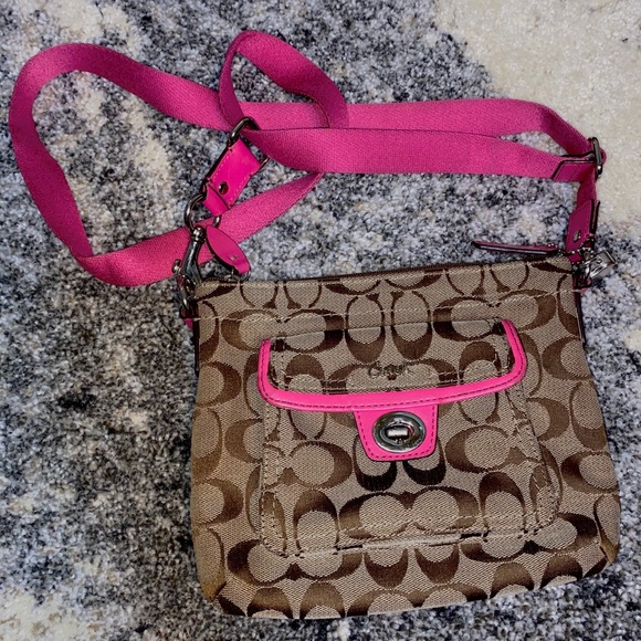 Coach Bags Vintage Pink And Brown Coach Crossbody Bag Poshmark